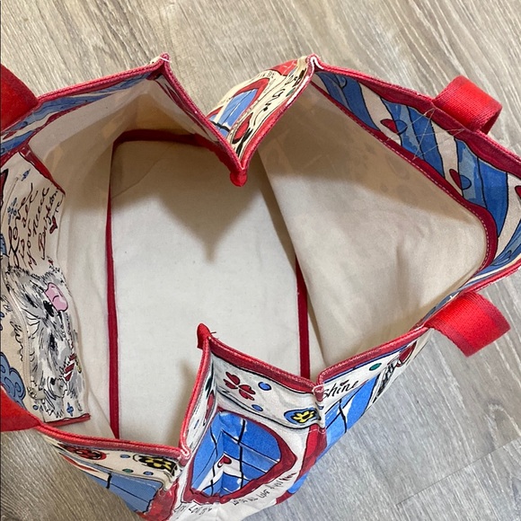 BRIGHTON • TOTE • 14.5” X 15.5” • Colorful Patterned Tote Bag with Red Accents - Picture 7 of 8